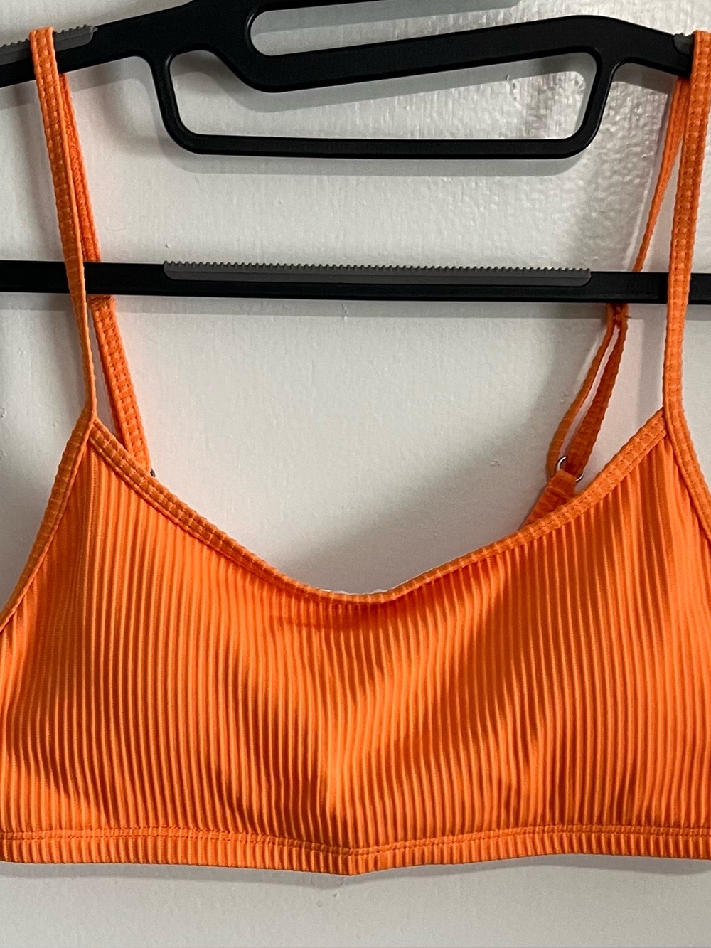 HALARA Bright Orange Ribbed Bralette with Adjustable Straps